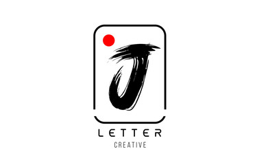 letter alphabet J grunge grungy brush design for logo company icon