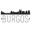 Burgos Spain. City Skyline. Silhouette City. Design Vector. Famous Monuments.