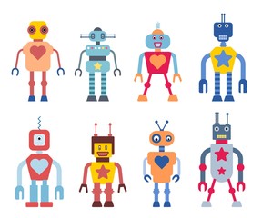 Wall Mural - Retro cartoon robots