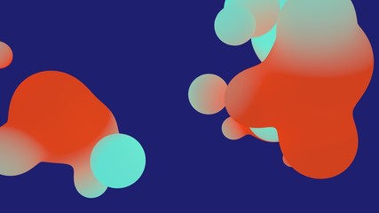 Poster - Abstract liquid shape colored lush lava and aqua menthe on whit backgrounds. Fluid design. Isolated gradient waves . New Abstraction grade From Composition. 3d rendering