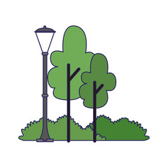 Sticker - trees and street lamp icon