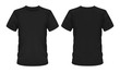 Mockup template, men black t-shirt short sleeve