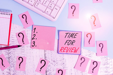 Wall Mural - word writing text time for review. business photo showcasing evaluation feedback moment perforanalys