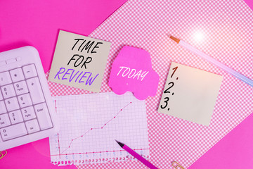 Wall Mural - word writing text time for review. business photo showcasing evaluation feedback moment perforanalys
