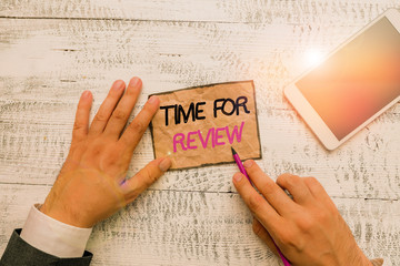 Wall Mural - word writing text time for review. business photo showcasing evaluation feedback moment perforanalys