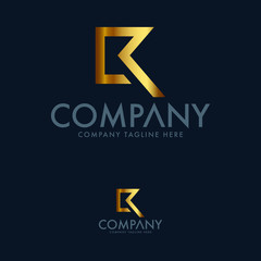 Wall Mural - Logo. Minimalist Modern and Creative K letter logo icon design. Property development, construction and building company K logotype template with gold color.