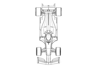 Silhouette F1 Car Vector