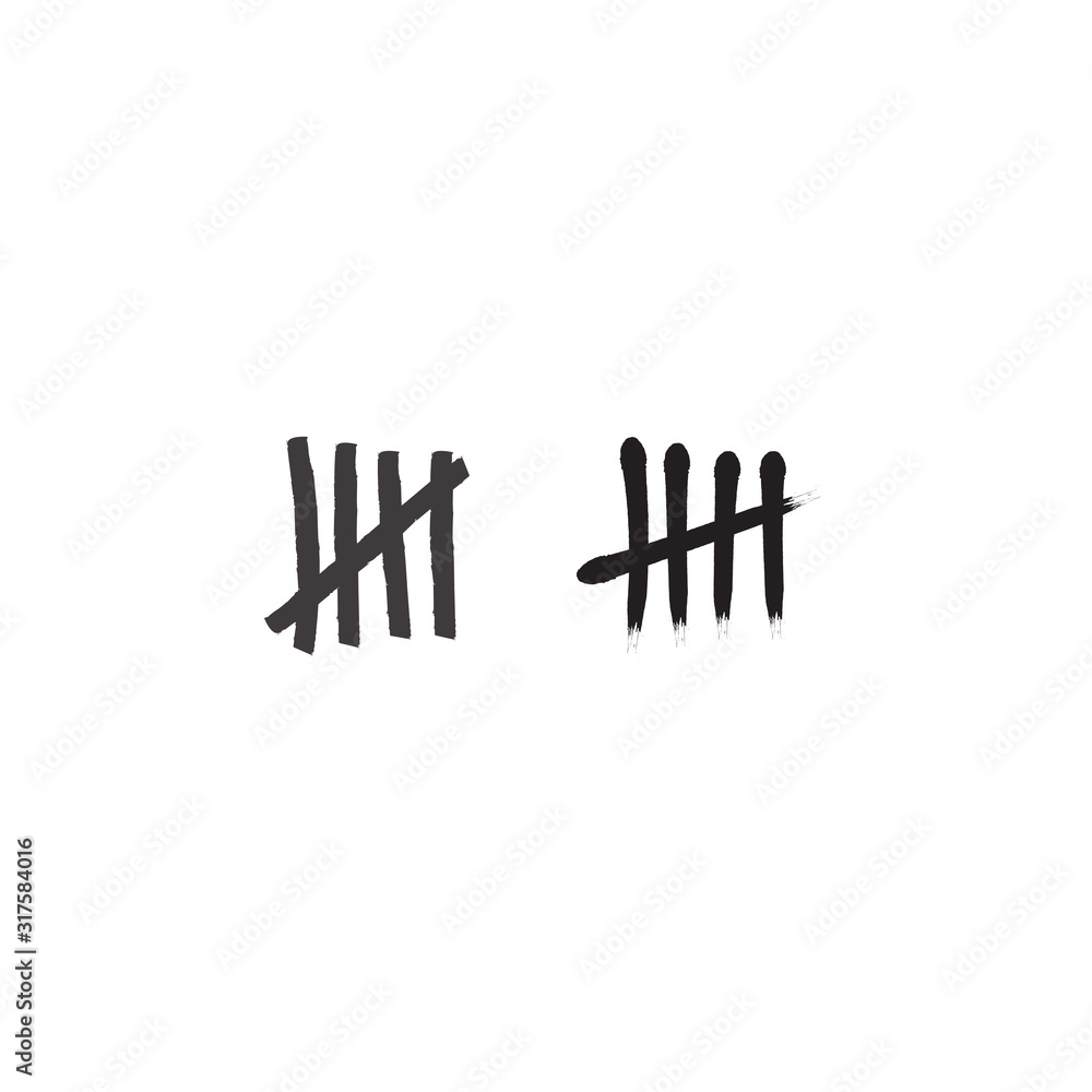 Tally marks drawn by hand. Isolated sketch icon Stock Vector | Adobe Stock