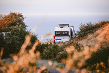 Camper Van With Blurred Foreground