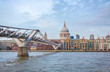 St Pauls Cathedral and the Millennium Bridge on a winter day in London