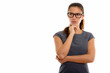 © Ranta Images - Portrait of young beautiful businesswoman with eyeglasses thinking