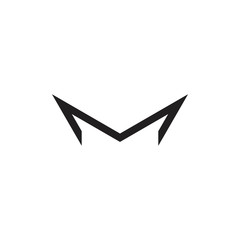 Poster - letter m simple geometric arrow logo vector