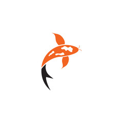 Poster - Koi fish icon logo design vector template