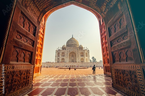 Plakat Taj Mahal w agrze w indiach