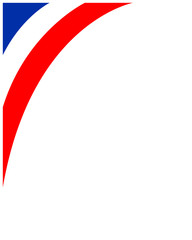 Wall Mural - French flag corner frame with blank space for text.	