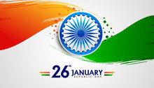 Vector Illustration Of Republic Day Celebration Of India Concept, Mnemonic, Symbol.