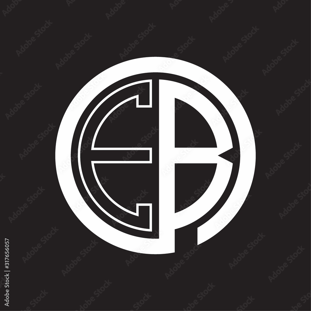 EB Logo with circle rounded negative space design template Stock Vector ...