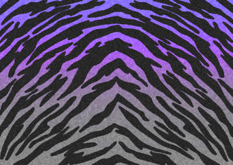 The Black-Purple-Grey gradient Tiger print camouflage texture, carpet animal skin patterns or backgrounds, Purple gradient theme colors, look smooth, fluffy and soft, fashion clothes textile concept.