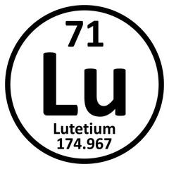Sticker - Periodic table element lutetium icon.