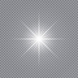 © Vitalii - Glow light effect. White glowing light burst explosion with transparent. Sun. Vector illustration.