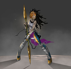 girl with a spear, super hero