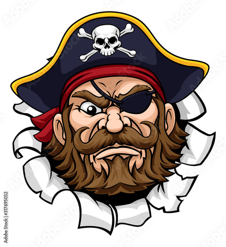 A pirate cartoon character ...