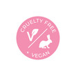 Cruelty free and vegan vector icon. Pink