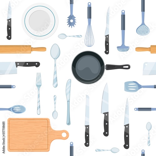 Dekoracja na wymiar  kuchnia-narzedzia-wzor-z-wyposazeniem-naczyn-kuchennych-naczynia-do-gotowania-i-kuchni