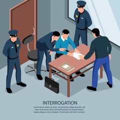 Sticker - Interrogation Isometric Lawyer Background