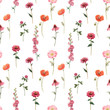 © zenina - Beautiful vector floral summer seamless pattern with watercolor hand drawn field wild flowers. Stock illustration.