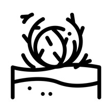 Tumbleweed Icon Vector. Outline Tumbleweed Sign. Isolated Contour Symbol Illustration