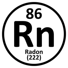 Wall Mural - Periodic table element radon icon.