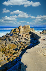 Canvas Print - Sea Wall Along Pacific Coast Near Monterey