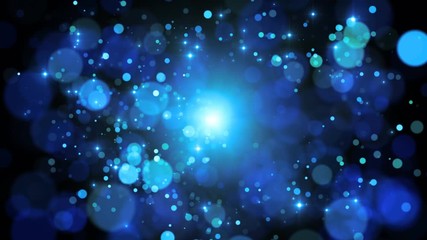 Wall Mural - abstract particles glitter blue sparkles background