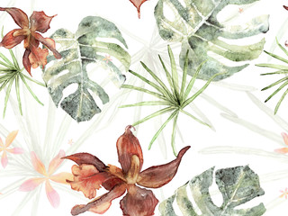  Orchid Seamless Pattern.