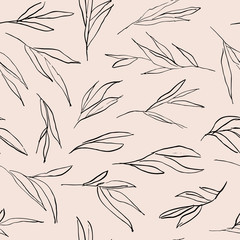 Abstract modern stylish leaves seamless pattern design.