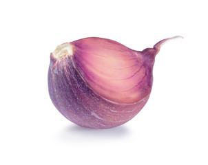 garlic clove isolated over the white background