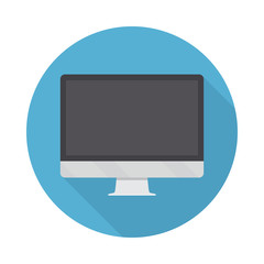 Wall Mural - Computer monitor icon in a flat design with long shadow