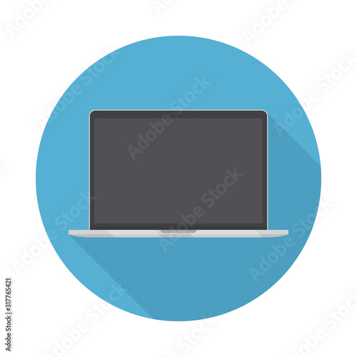 Fotografía Laptop icon in a flat design with long shadow