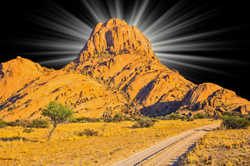 Wall Mural - Mount Spitzkoppe against the black sky