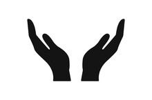 Vector Protecting Hands Icon. Cupped Hands