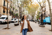 Young Woman Exploring The City, Barcelona, Spain