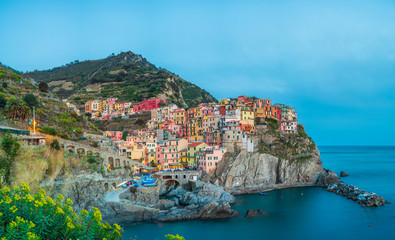 Sunset over Cinque Terre, Manarola, Tuscany, Italy