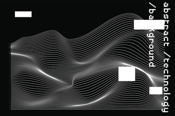 Aufkleber - Abstract black and white background with generative art elements.  Futuristic and glitched shapes in cyberpunk style.