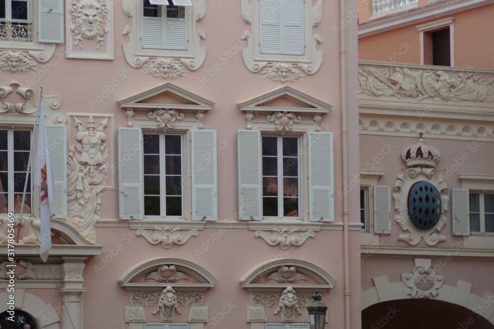 Obraz na płótnie Detail einer Fassade in Monaco w salonie