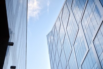 Abstract reflection of modern city glass facades