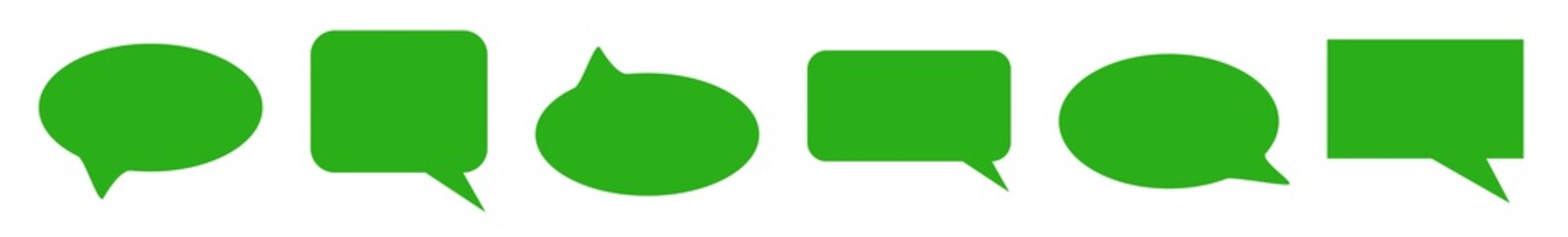 Wall Mural - speech bubble balloon icon green | blank bubbles | communication symbol | message logo | cartoon sig