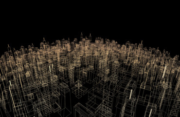 Wall Mural - futuristic city render