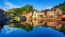 The Old Bridge In The Port Of Dinan Town, France