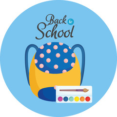 Sticker - back to school education palette color artistic and backpack